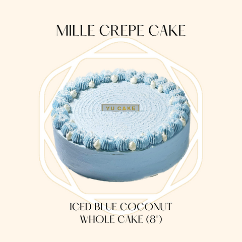 【NEW】【Whole】Iced Blue Coconut Mille Crepe Cake